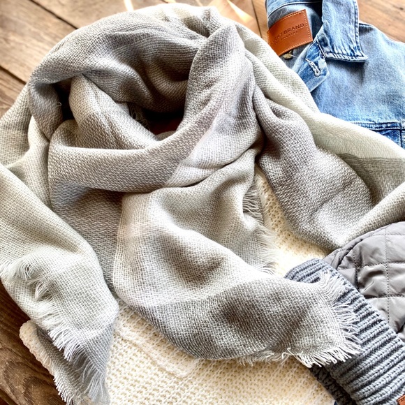 FINALLY HAVE YOU TARTAN BLANKET SCARF-LIGHT GRAY - Picture 11 of 11